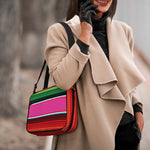 Colorful Mexican Blanket Stripe Print Double Strap Bible Bag