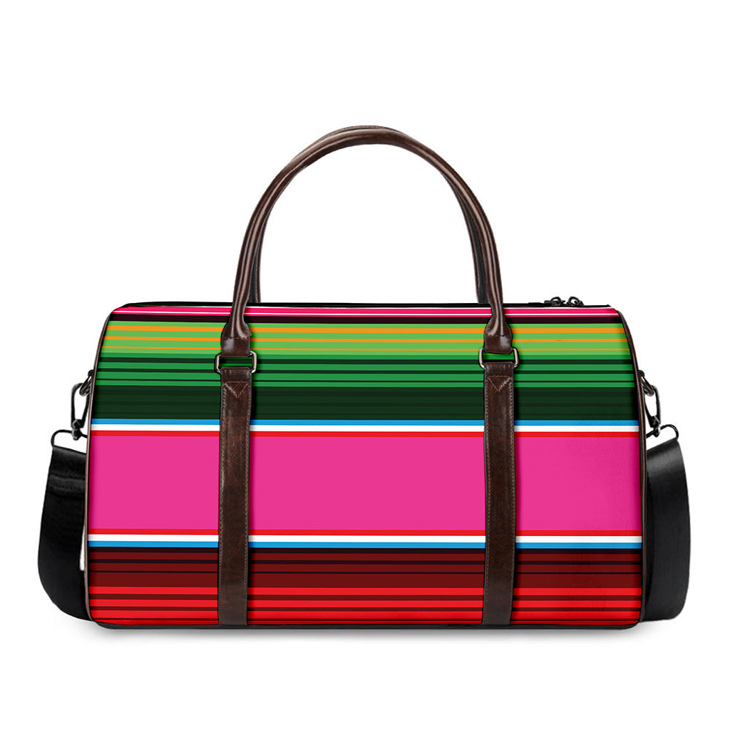 Colorful Mexican Blanket Stripe Print Duffle Bag