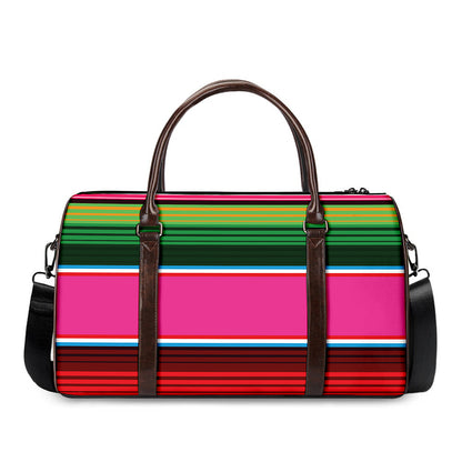 Colorful Mexican Blanket Stripe Print Duffle Bag