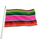 Colorful Mexican Blanket Stripe Print Flag