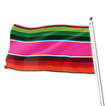 Colorful Mexican Blanket Stripe Print Flag