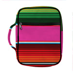 Colorful Mexican Blanket Stripe Print Front Pocket Bible Bag
