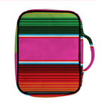 Colorful Mexican Blanket Stripe Print Front Pocket Bible Bag