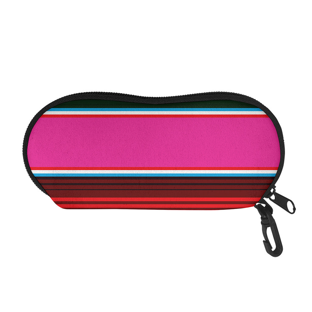 Colorful Mexican Blanket Stripe Print Glasses Case
