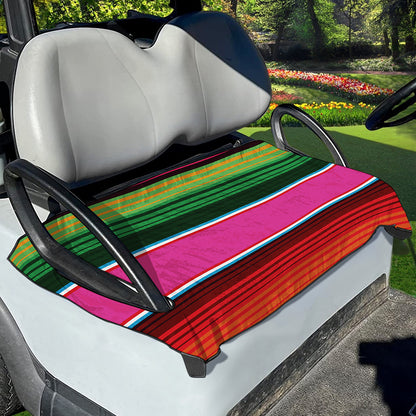 Colorful Mexican Blanket Stripe Print Golf Cart Seat Cover