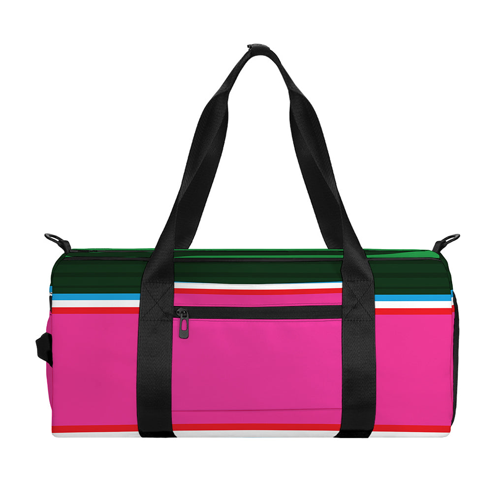 Colorful Mexican Blanket Stripe Print Gym Bag