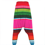 Colorful Mexican Blanket Stripe Print Hammer Pants