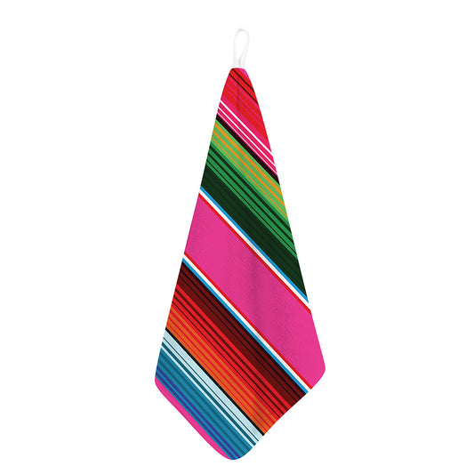 Colorful Mexican Blanket Stripe Print Hand Towel