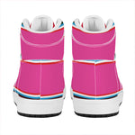 Colorful Mexican Blanket Stripe Print High Top Leather Sneakers