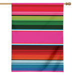 Colorful Mexican Blanket Stripe Print House Flag