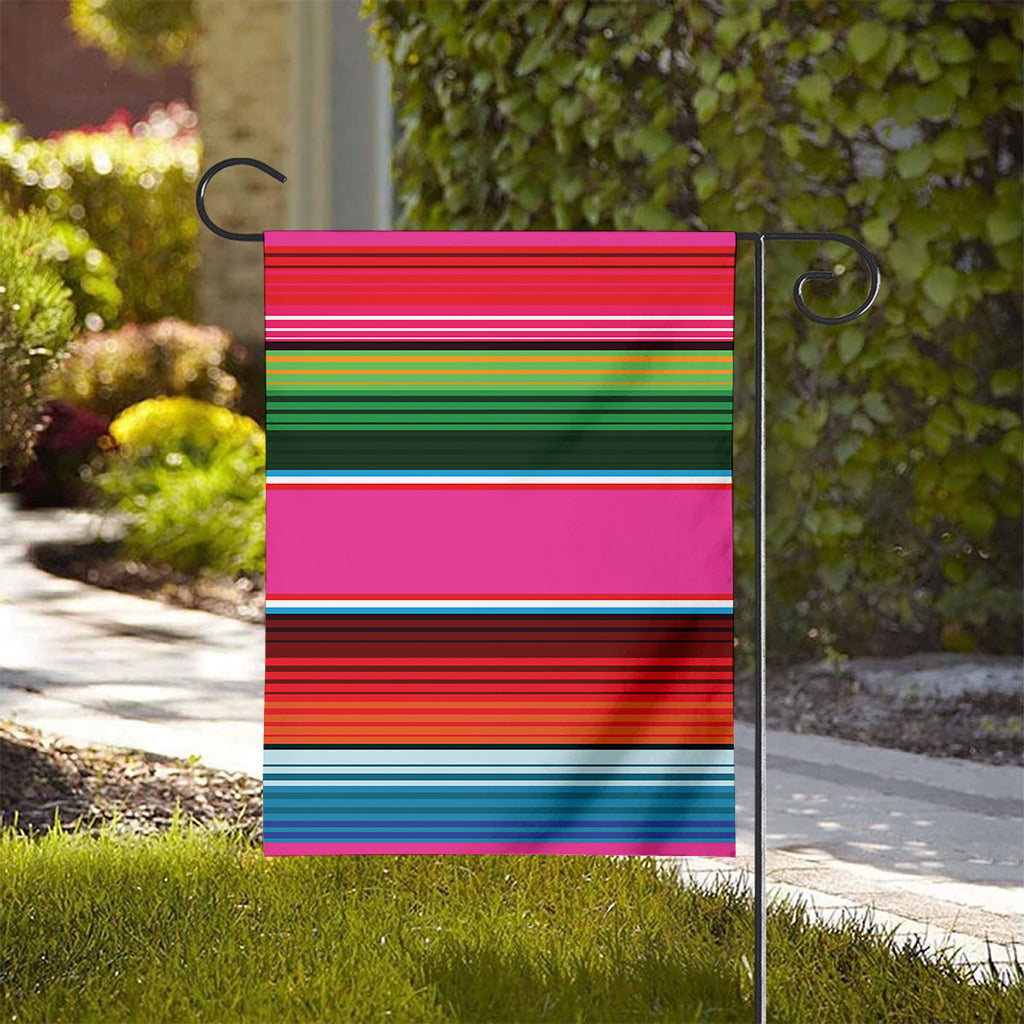 Colorful Mexican Blanket Stripe Print House Flag