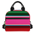 Colorful Mexican Blanket Stripe Print Insulated Lunch Bag