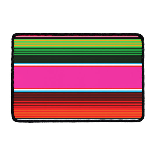 Colorful Mexican Blanket Stripe Print Kitchen Mat