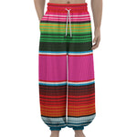 Colorful Mexican Blanket Stripe Print Lantern Pants