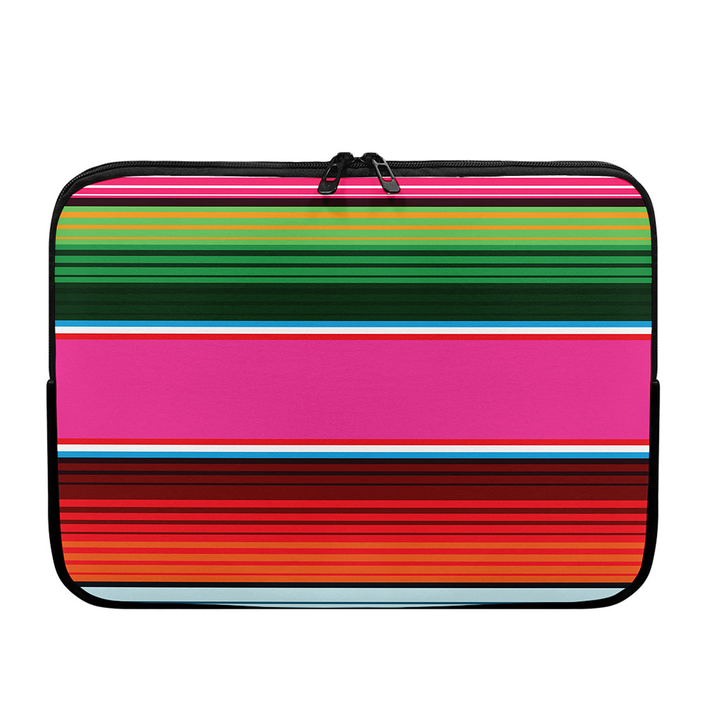 Colorful Mexican Blanket Stripe Print Laptop Sleeve