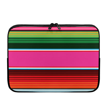 Colorful Mexican Blanket Stripe Print Laptop Sleeve