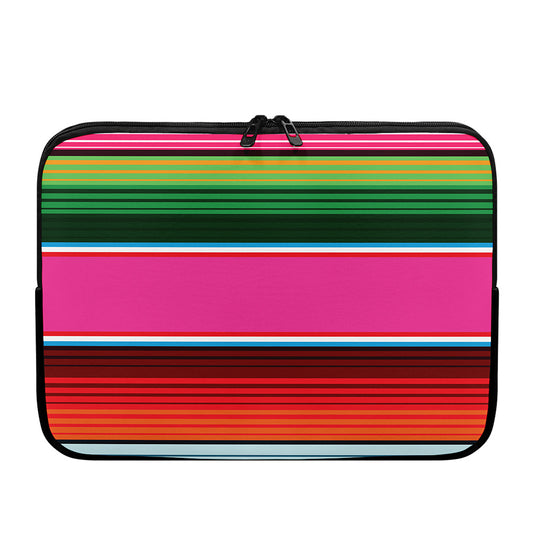 Colorful Mexican Blanket Stripe Print Laptop Sleeve