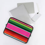 Colorful Mexican Blanket Stripe Print Laptop Sleeve