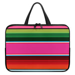 Colorful Mexican Blanket Stripe Print Laptop Sleeve With Handle