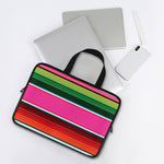 Colorful Mexican Blanket Stripe Print Laptop Sleeve With Handle
