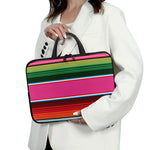 Colorful Mexican Blanket Stripe Print Laptop Sleeve With Handle