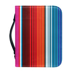 Colorful Mexican Blanket Stripe Print Leather Bible Cover