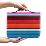 Colorful Mexican Blanket Stripe Print Leather Bible Cover