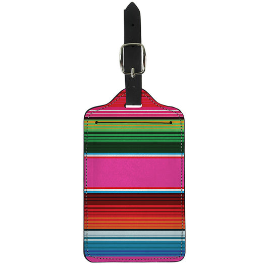 Colorful Mexican Blanket Stripe Print Luggage Tag