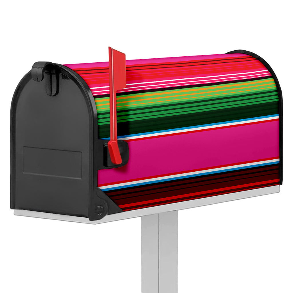 Colorful Mexican Blanket Stripe Print Mailbox Cover