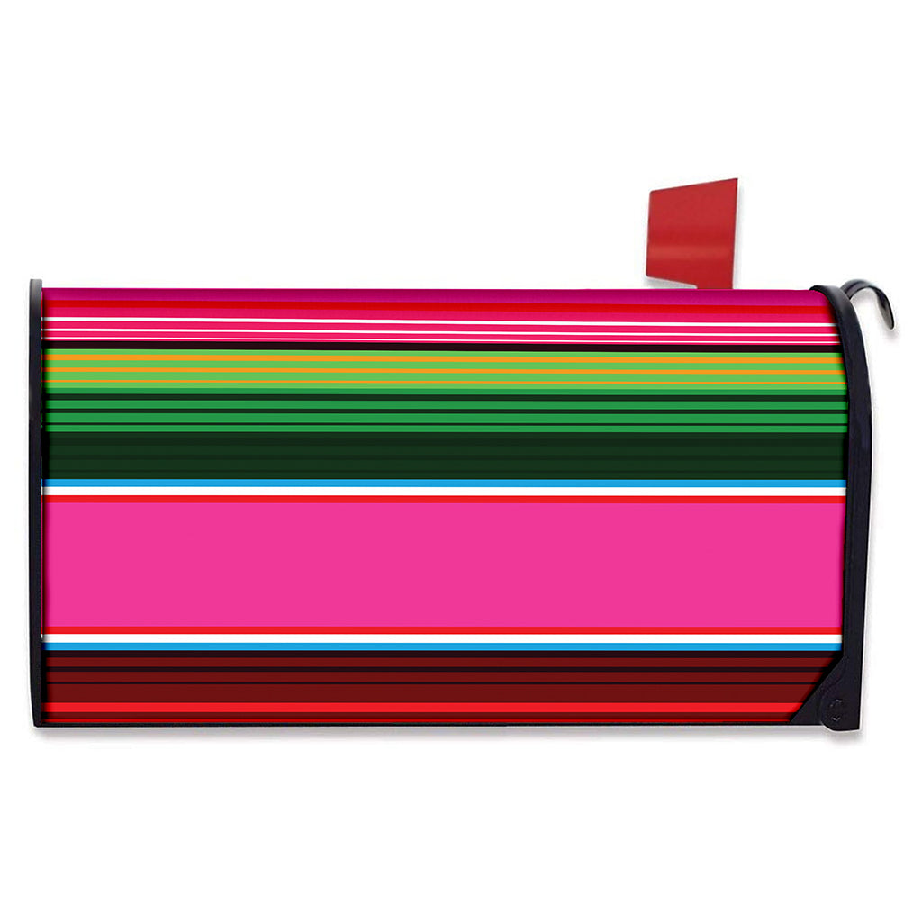 Colorful Mexican Blanket Stripe Print Mailbox Cover