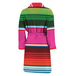 Colorful Mexican Blanket Stripe Print Men's Bathrobe