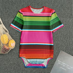Colorful Mexican Blanket Stripe Print Men's Bodysuit