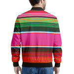 Colorful Mexican Blanket Stripe Print Men's Bomber Jacket