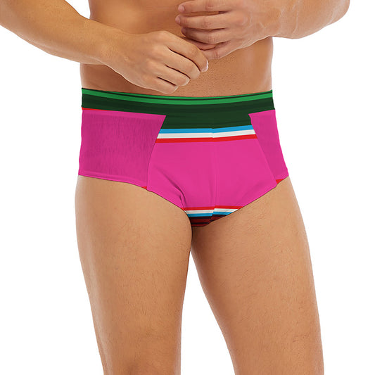 Colorful Mexican Blanket Stripe Print Men's Briefs