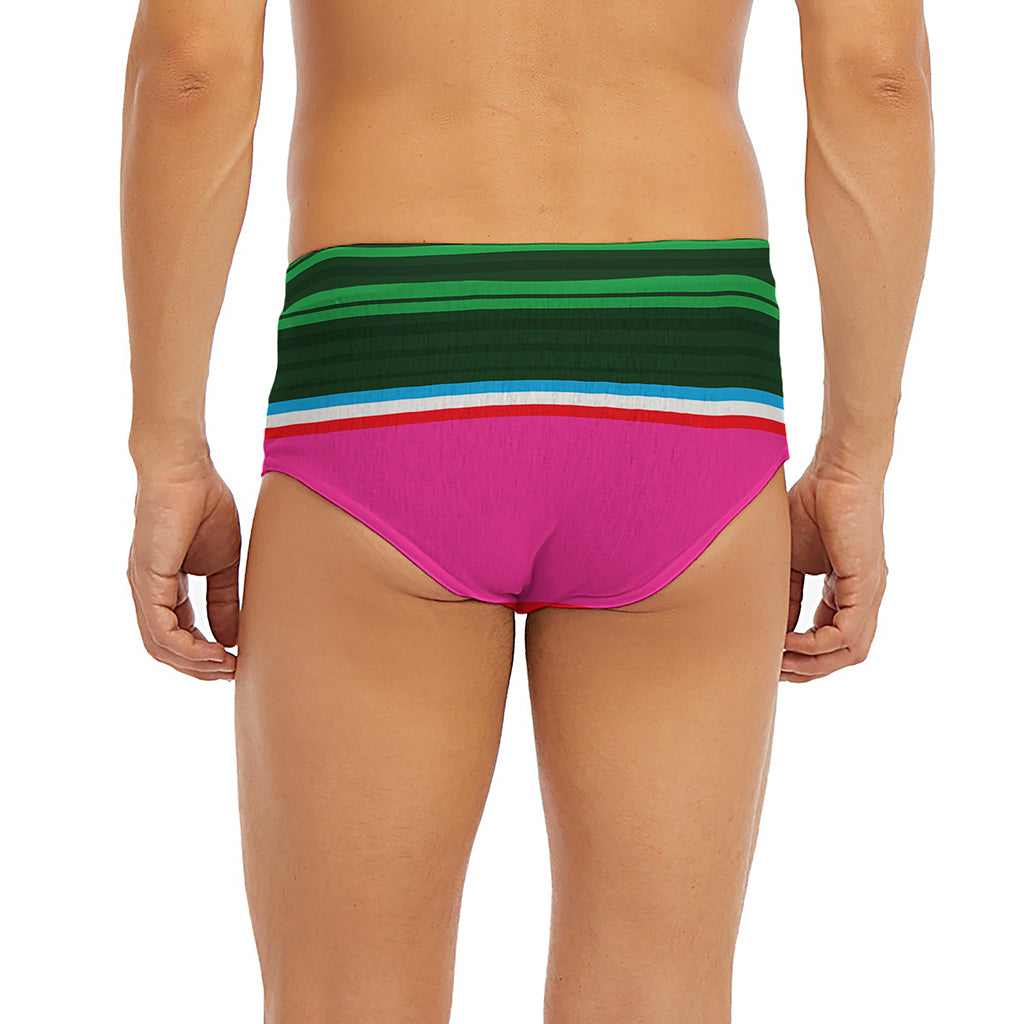 Colorful Mexican Blanket Stripe Print Men's Briefs