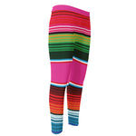 Colorful Mexican Blanket Stripe Print Men's Compression Pants