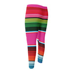 Colorful Mexican Blanket Stripe Print Men's Compression Pants
