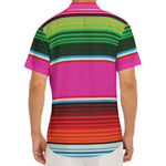 Colorful Mexican Blanket Stripe Print Men's Deep V-Neck Shirt