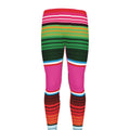 Colorful Mexican Blanket Stripe Print Men's Leggings