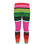 Colorful Mexican Blanket Stripe Print Men's leggings