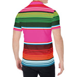 Colorful Mexican Blanket Stripe Print Men's Shirt