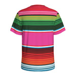 Colorful Mexican Blanket Stripe Print Men's Sports T-Shirt