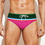 Colorful Mexican Blanket Stripe Print Men's Swim Briefs