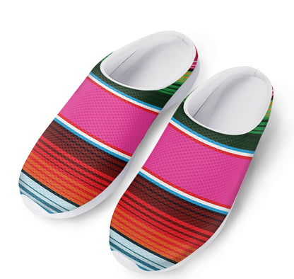 Colorful Mexican Blanket Stripe Print Mesh Casual Shoes