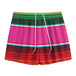 Colorful Mexican Blanket Stripe Print Mesh Shorts