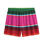 Colorful Mexican Blanket Stripe Print Mesh Shorts