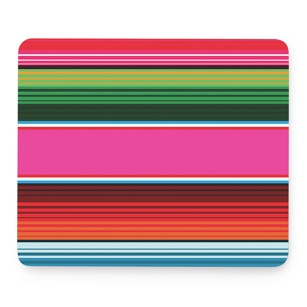 Colorful Mexican Blanket Stripe Print Mouse Pad