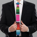 Colorful Mexican Blanket Stripe Print Necktie