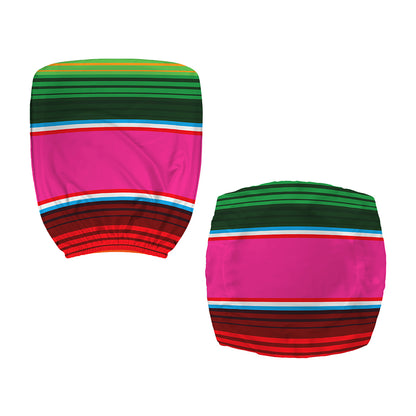 Colorful Mexican Blanket Stripe Print Office Chair Cover