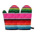Colorful Mexican Blanket Stripe Print Oven Mitts